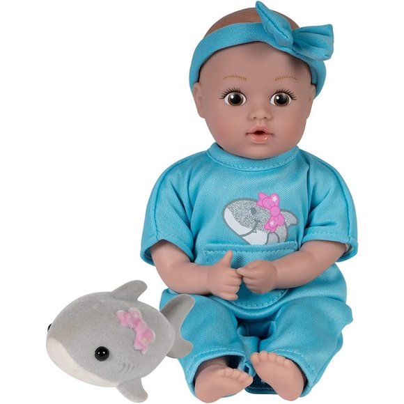 Dark Blue Mini Baby Doll with Soft Flocked Shark Friend Be Bright Tots & Friends - Picture 1 of 9